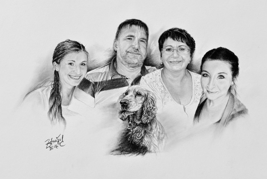 Rodinný portrét se psem