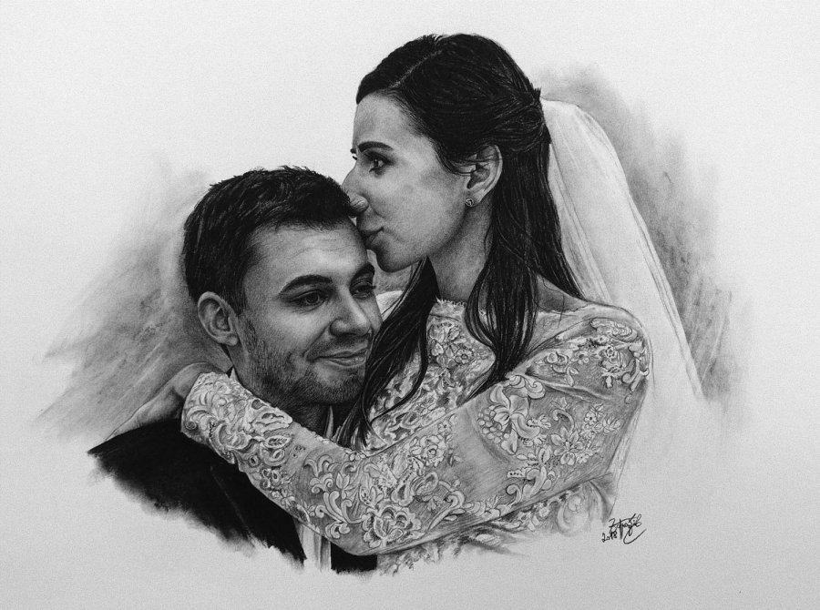 Kresba na přání - svatební