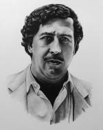 Pablo Escobar - kresba uhlem